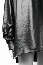 画像をギャラリービューアに読み込む, A.F ARTEFACT COLLARLESS SHIRT TOPS / SOFT SATIN (BLACK)