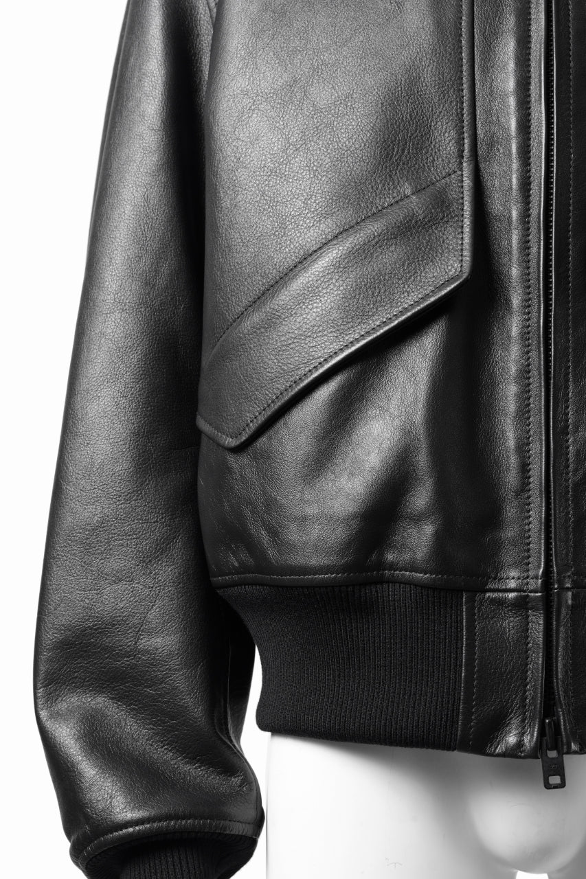 Y-3 Yohji Yamamoto LEATHER BOMBER JACKET (BLACK)