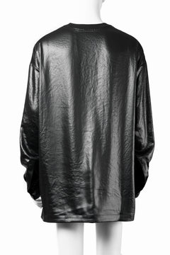 画像をギャラリービューアに読み込む, A.F ARTEFACT COLLARLESS SHIRT TOPS / SOFT SATIN (BLACK)