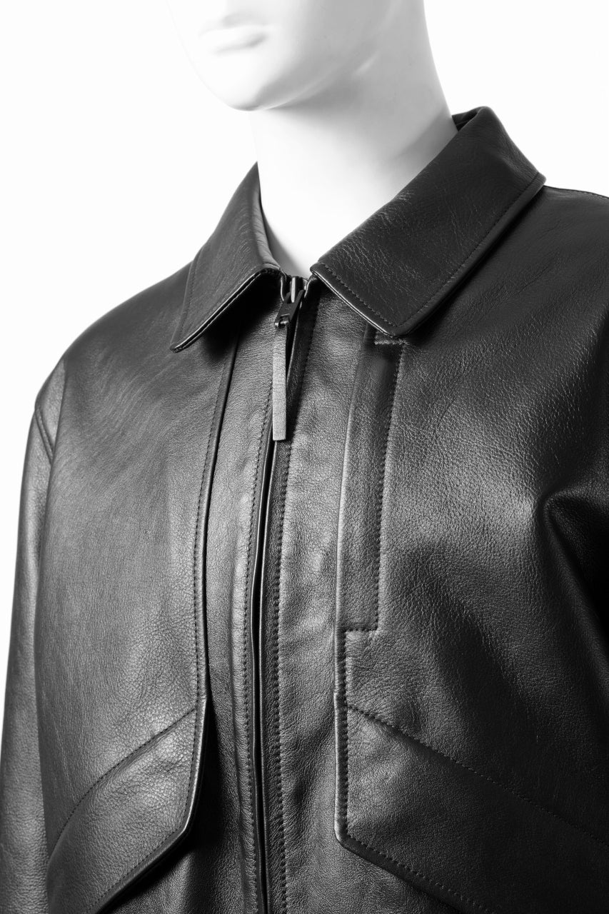 Y-3 Yohji Yamamoto LEATHER BOMBER JACKET (BLACK)