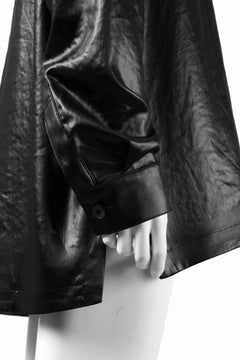 画像をギャラリービューアに読み込む, A.F ARTEFACT COLLARLESS SHIRT TOPS / SOFT SATIN (BLACK)
