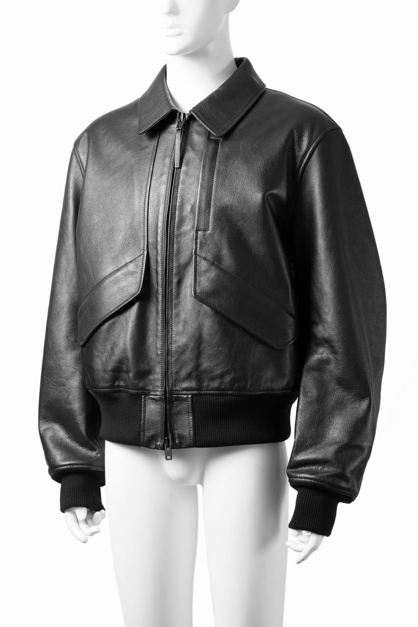 Load image into Gallery viewer, Y-3 Yohji Yamamoto LEATHER BOMBER JACKET (BLACK)