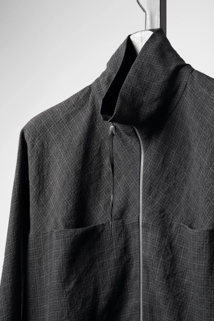 画像をギャラリービューアに読み込む, m.a+ exclusive zipped tall collar shirt jacket wt. pockets / H252DZ/P / LCK (BLACK)