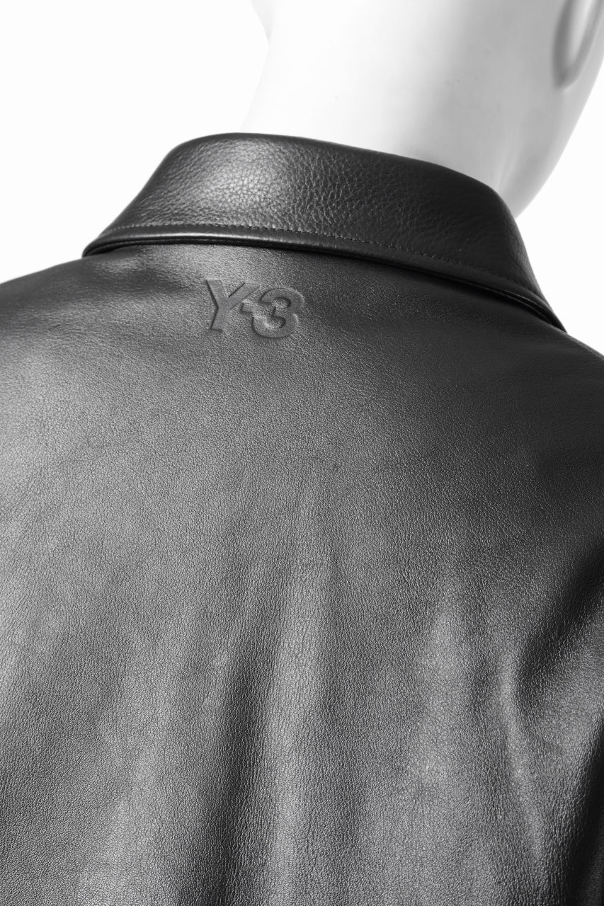 Y-3 Yohji Yamamoto LEATHER BOMBER JACKET (BLACK)