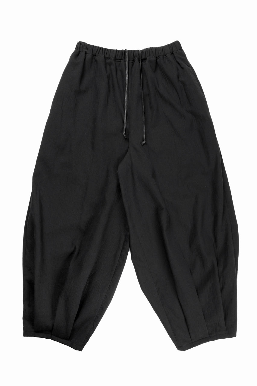 kujaku hem tuck wide easy pants / P-353 (black)