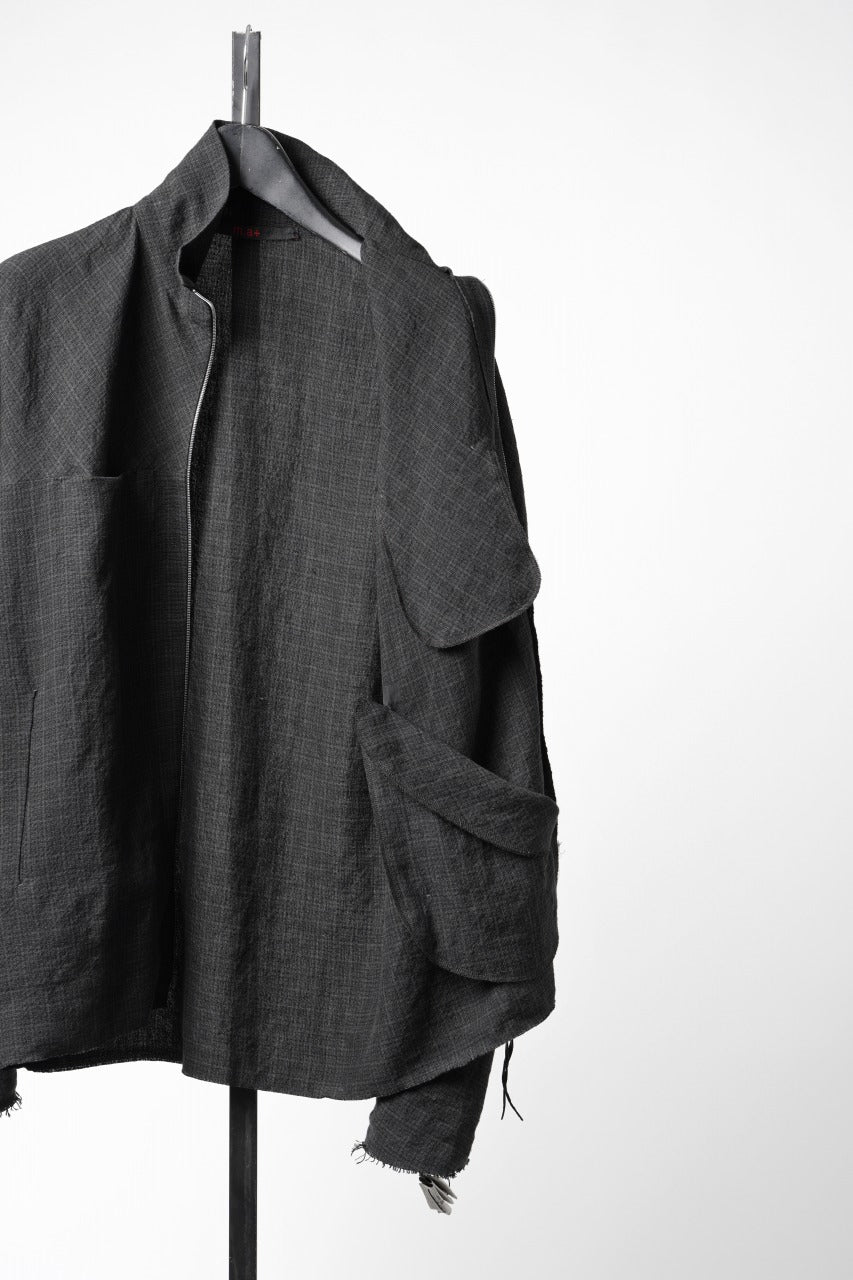 画像をギャラリービューアに読み込む, m.a+ exclusive zipped tall collar shirt jacket wt. pockets / H252DZ/P / LCK (BLACK)