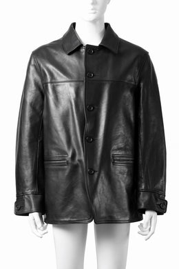 Y's for men x MASSES LEATHER CAR COAT / MA HORSE LEATHER (BLACK)