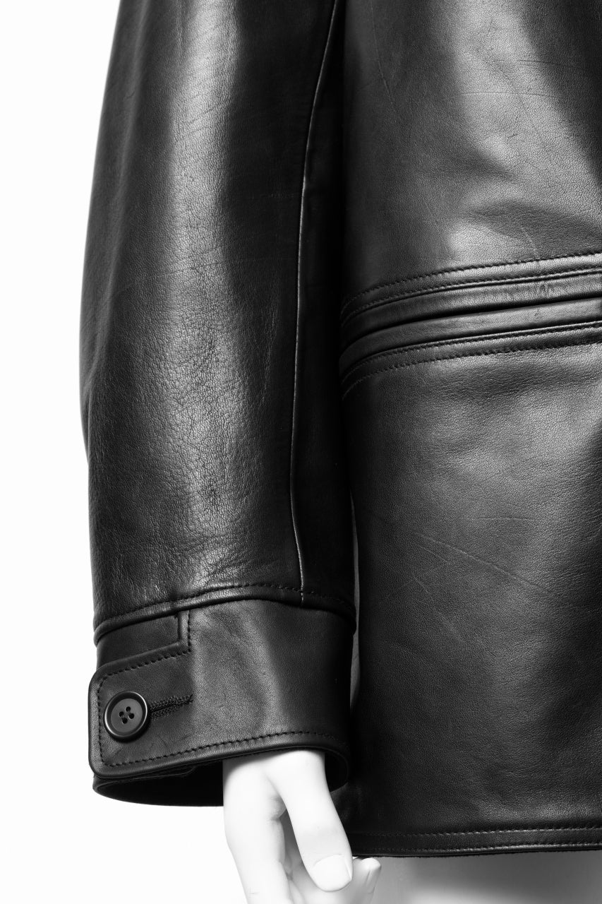 Y's for men x MASSES LEATHER CAR COAT / MA HORSE LEATHER (BLACK)
