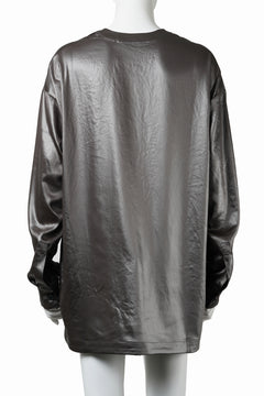 画像をギャラリービューアに読み込む, A.F ARTEFACT COLLARLESS SHIRT TOPS / SOFT SATIN (DARK GREY)