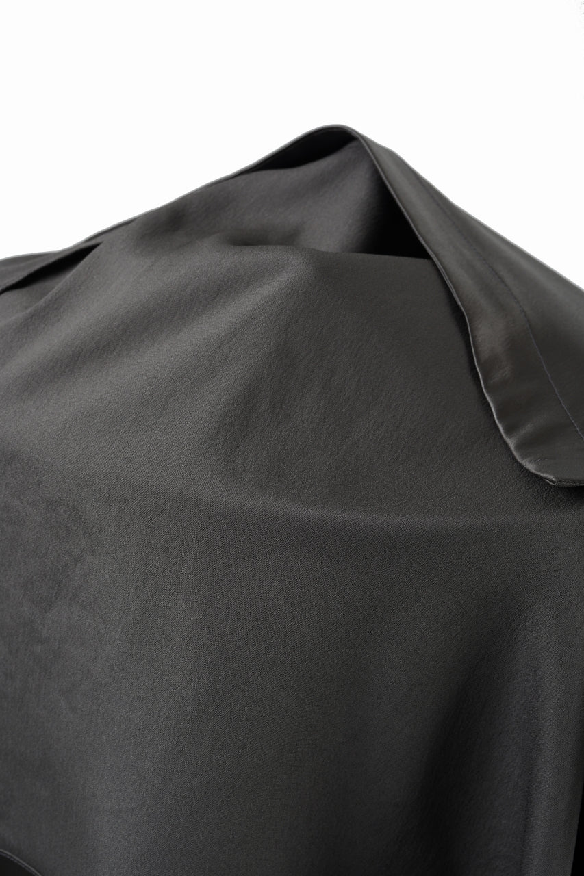 画像をギャラリービューアに読み込む, A.F ARTEFACT COLLARLESS SHIRT TOPS / SOFT SATIN (DARK GREY)