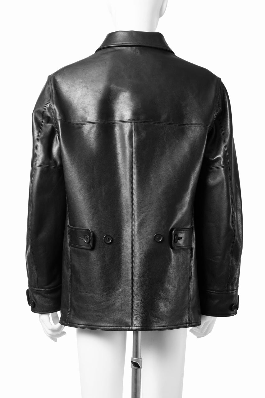 Y's for men x MASSES LEATHER CAR COAT / MA HORSE LEATHER (BLACK)