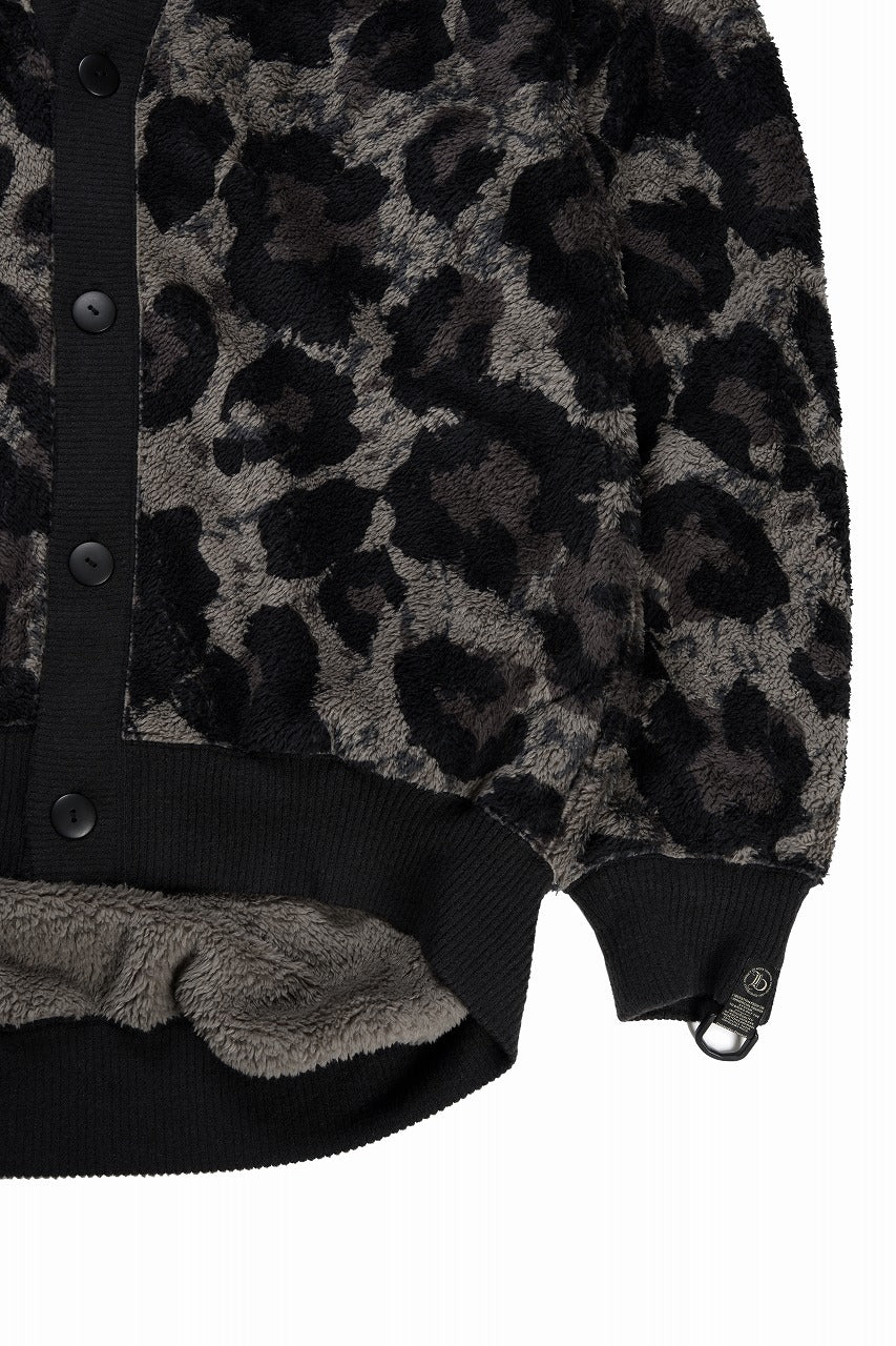 画像をギャラリービューアに読み込む, beauty : beast LARGE LEOPARD FLEECE CARDIGAN (DARK LEOPARD)