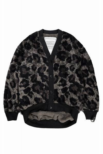 beauty : beast LARGE LEOPARD FLEECE CARDIGAN (DARK LEOPARD)