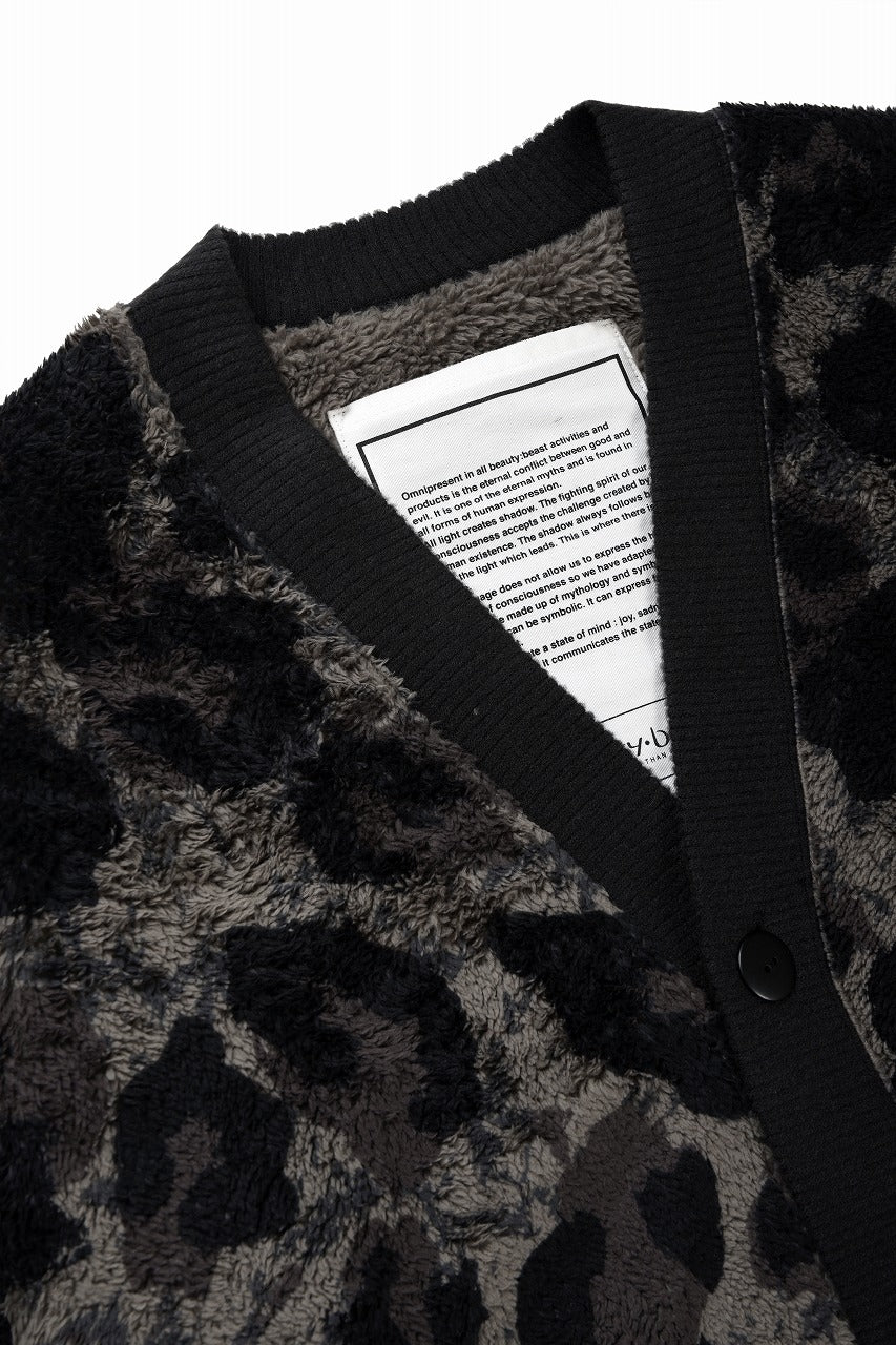 画像をギャラリービューアに読み込む, beauty : beast LARGE LEOPARD FLEECE CARDIGAN (DARK LEOPARD)