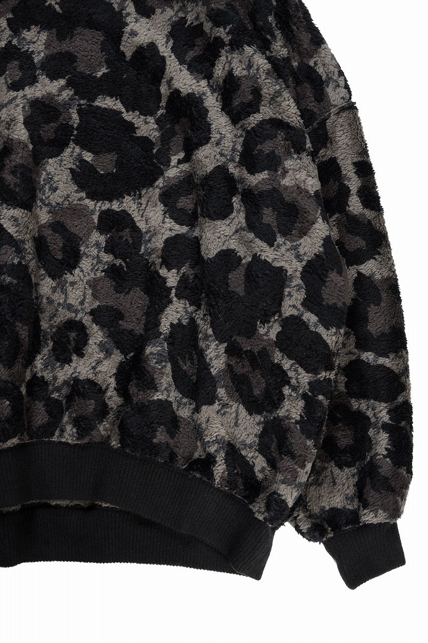 画像をギャラリービューアに読み込む, beauty : beast LARGE LEOPARD FLEECE PULLOVER (DARK LEOPARD)