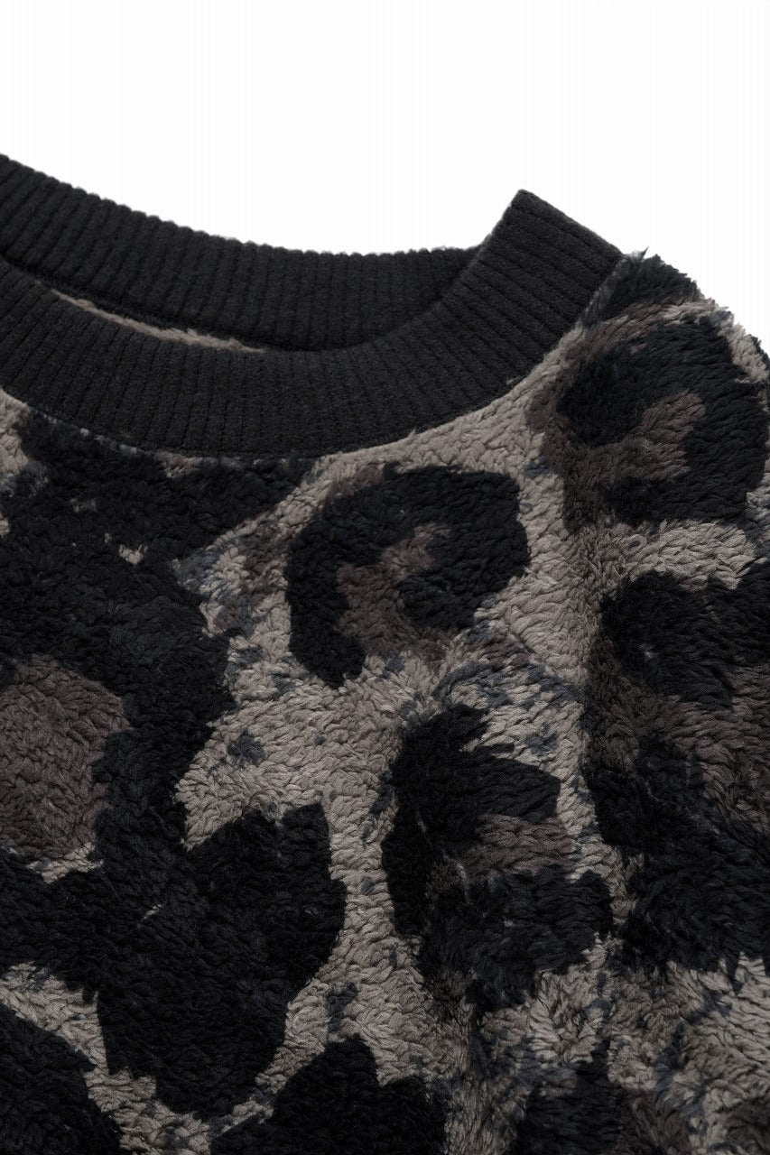 画像をギャラリービューアに読み込む, beauty : beast LARGE LEOPARD FLEECE PULLOVER (DARK LEOPARD)