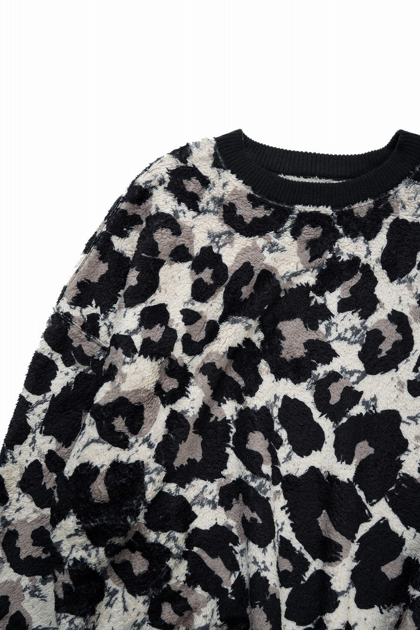 画像をギャラリービューアに読み込む, beauty : beast LARGE LEOPARD FLEECE PULLOVER (LIGHT LEOPARD)