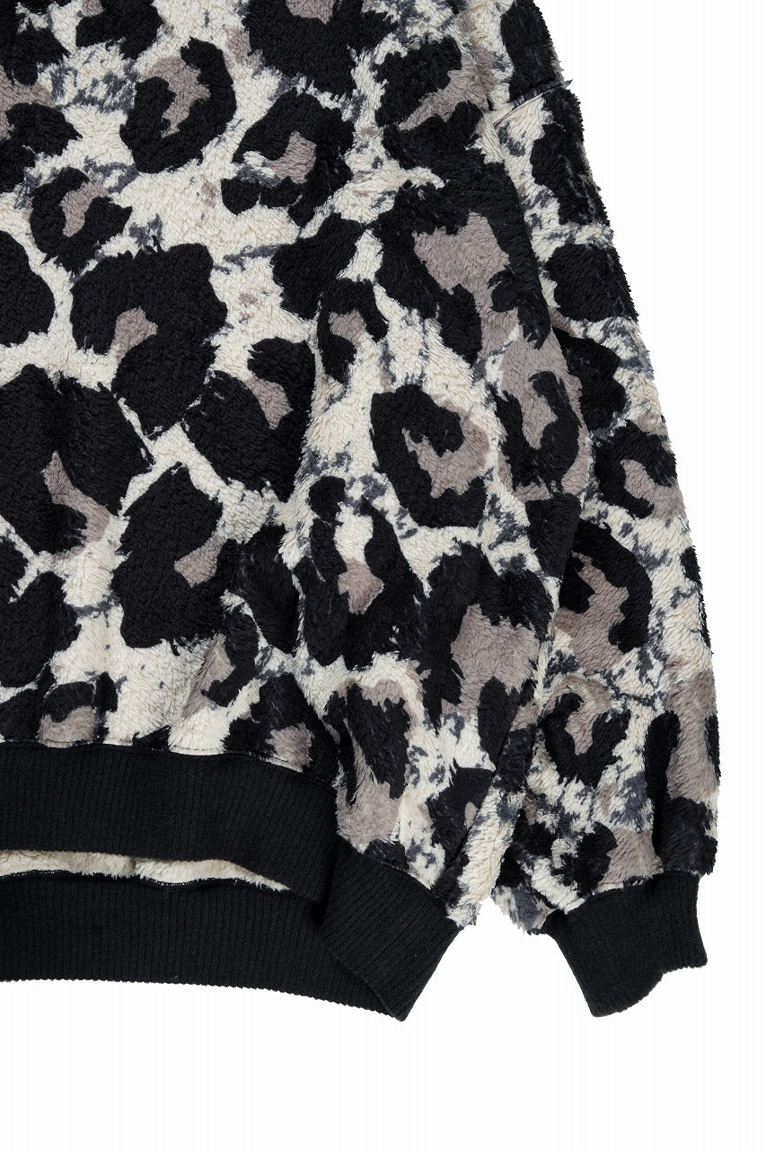 画像をギャラリービューアに読み込む, beauty : beast LARGE LEOPARD FLEECE PULLOVER (LIGHT LEOPARD)