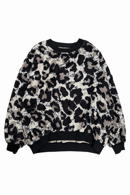 beauty : beast LARGE LEOPARD FLEECE PULLOVER (LIGHT LEOPARD)