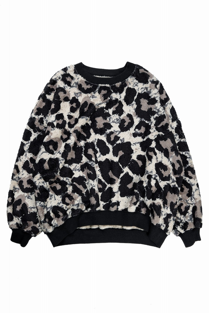 画像をギャラリービューアに読み込む, beauty : beast LARGE LEOPARD FLEECE PULLOVER (LIGHT LEOPARD)