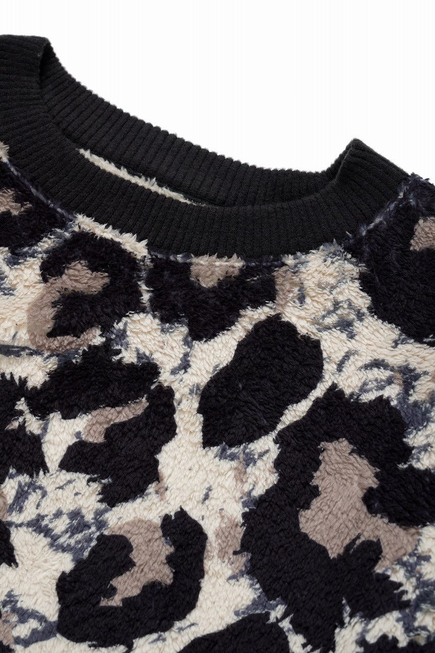 画像をギャラリービューアに読み込む, beauty : beast LARGE LEOPARD FLEECE PULLOVER (LIGHT LEOPARD)