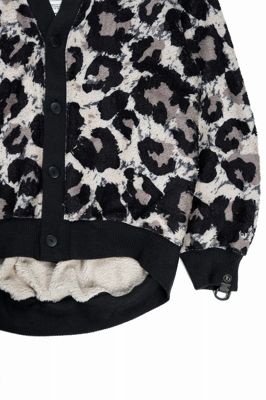 画像をギャラリービューアに読み込む, beauty : beast LARGE LEOPARD FLEECE CARDIGAN (LIGHT LEOPARD)
