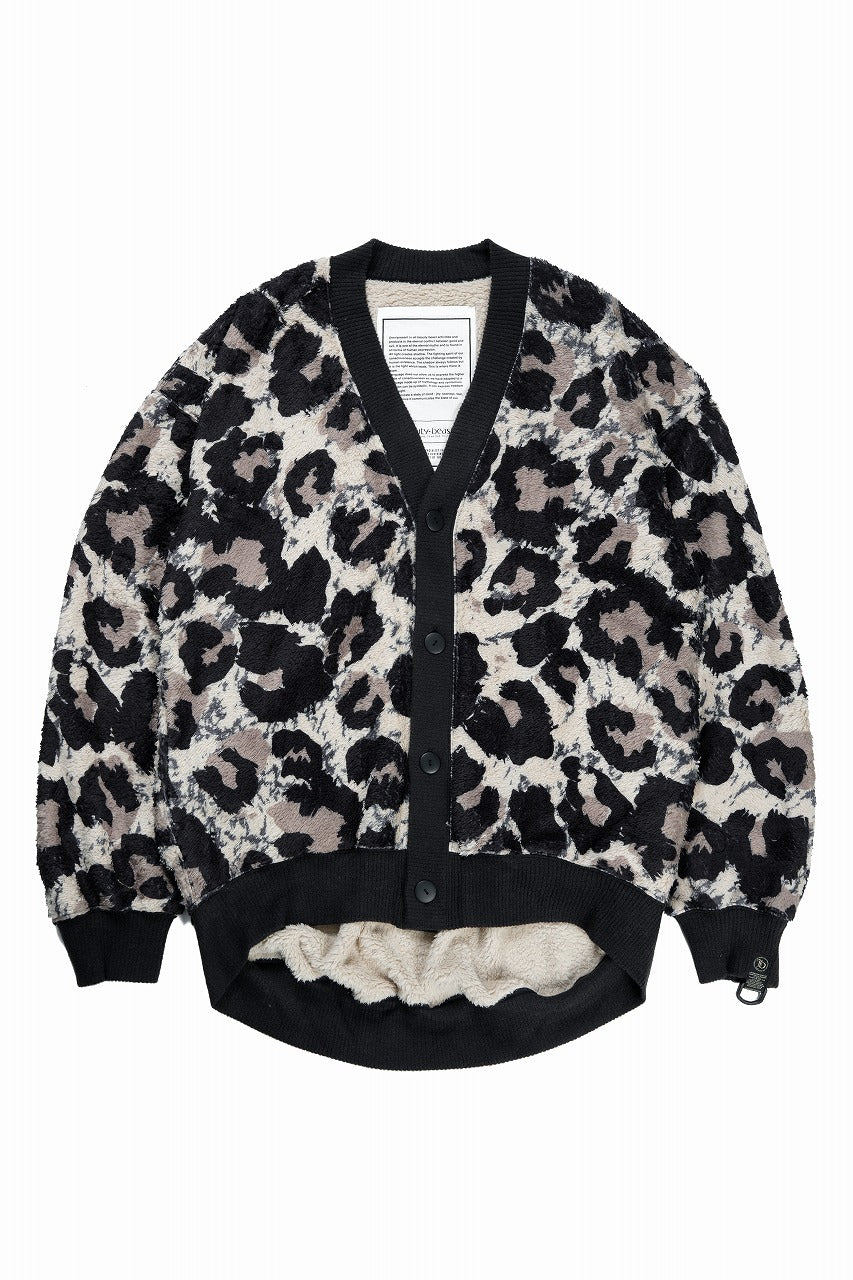 画像をギャラリービューアに読み込む, beauty : beast LARGE LEOPARD FLEECE CARDIGAN (LIGHT LEOPARD)