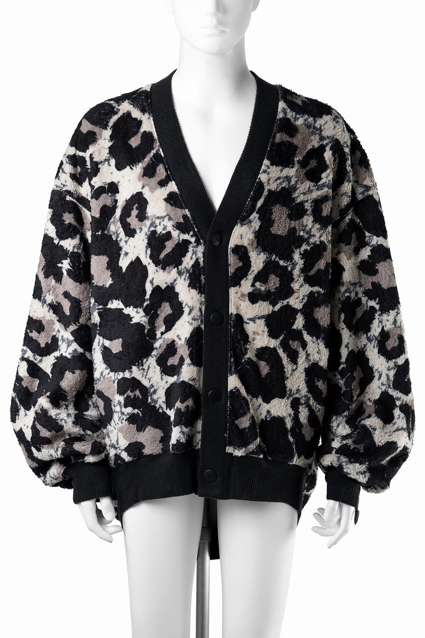 画像をギャラリービューアに読み込む, beauty : beast LARGE LEOPARD FLEECE CARDIGAN (LIGHT LEOPARD)