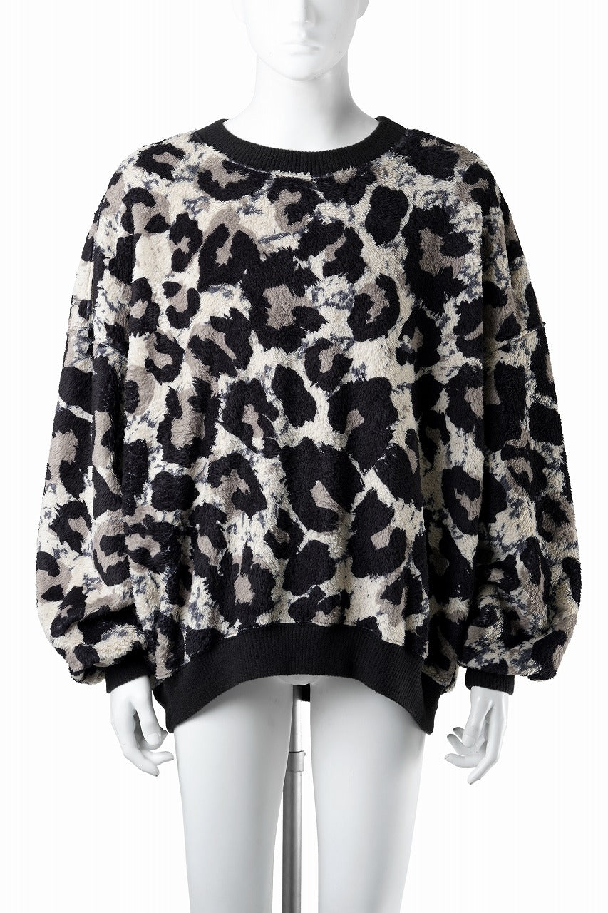 画像をギャラリービューアに読み込む, beauty : beast LARGE LEOPARD FLEECE PULLOVER (LIGHT LEOPARD)