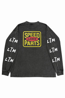 LASTMAN L/S PRINTED TEE -LSMN- (BLACK)