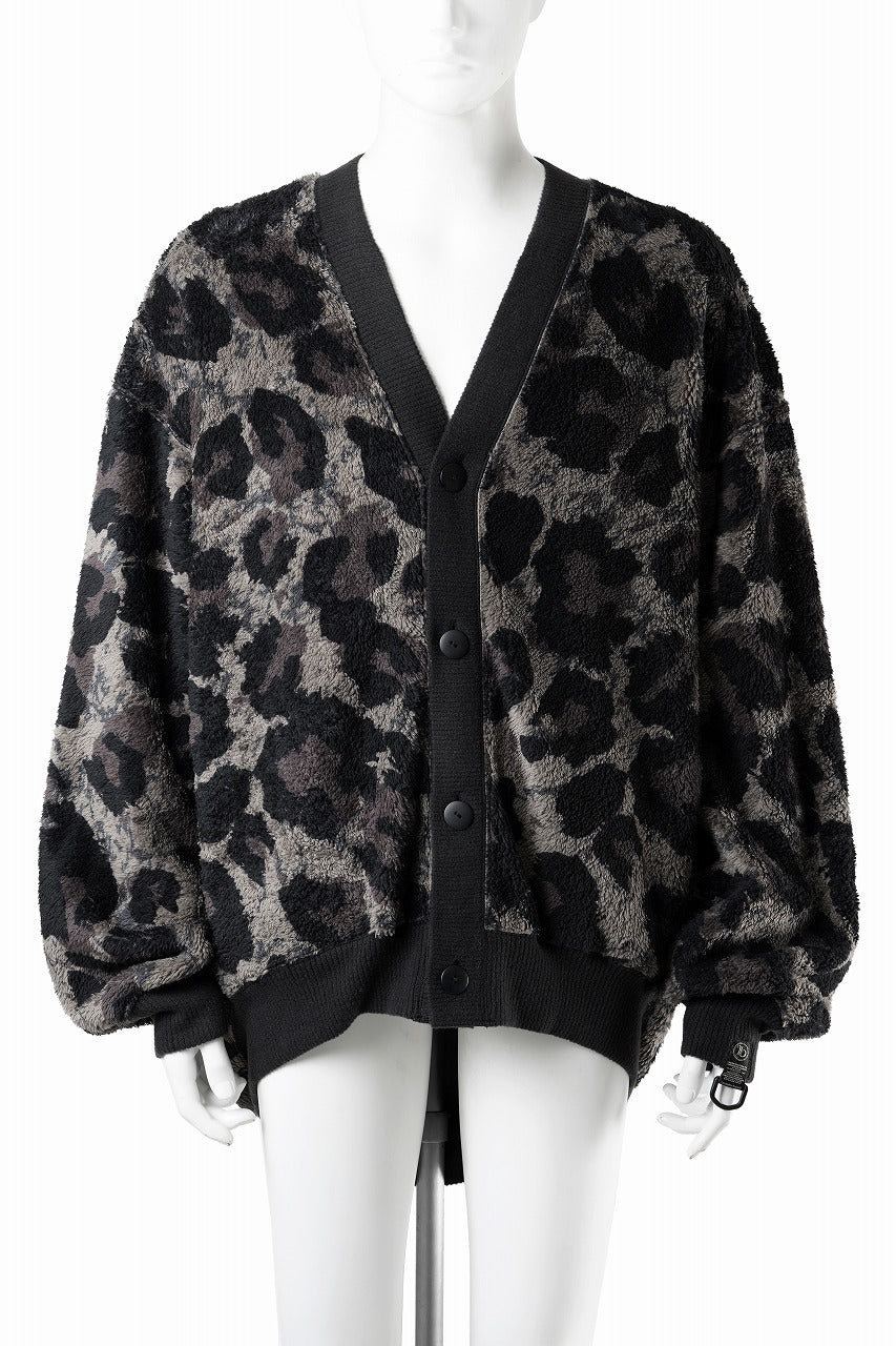 画像をギャラリービューアに読み込む, beauty : beast LARGE LEOPARD FLEECE CARDIGAN (DARK LEOPARD)