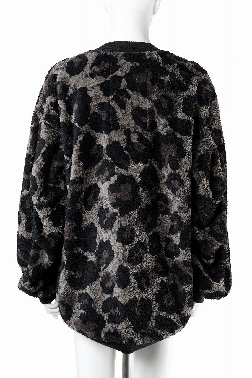 画像をギャラリービューアに読み込む, beauty : beast LARGE LEOPARD FLEECE CARDIGAN (DARK LEOPARD)