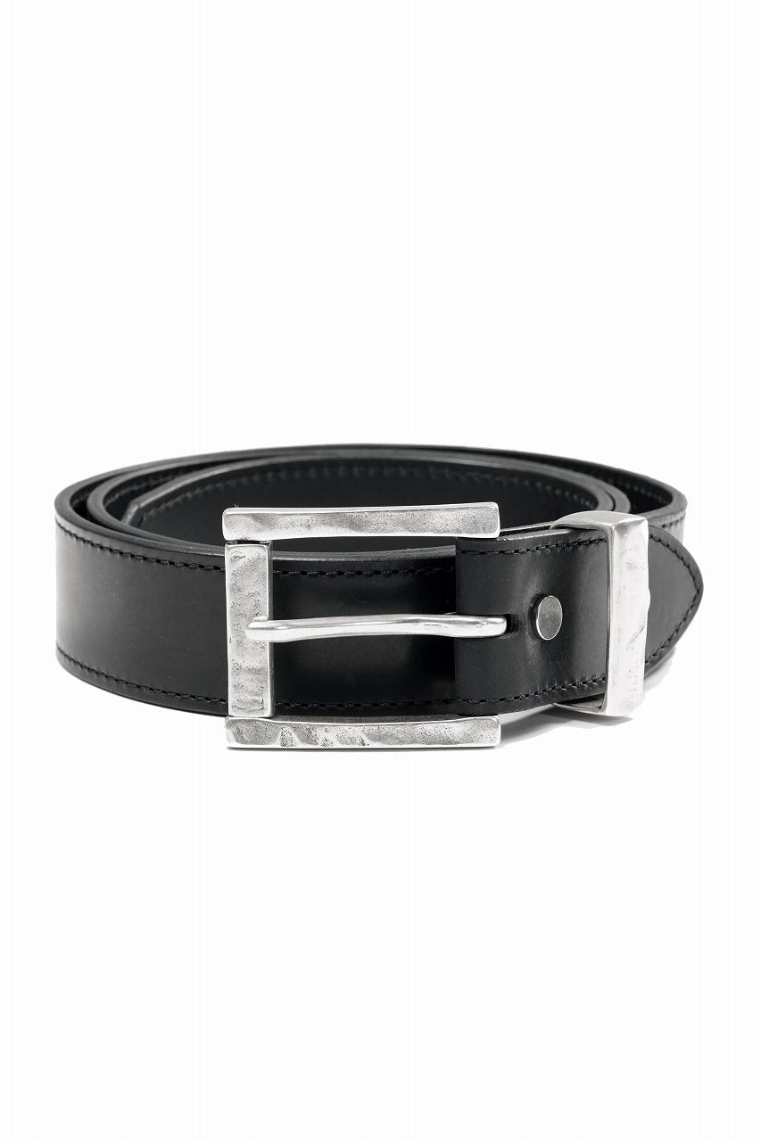 ISAMU KATAYAMA BACKLASH PIN-BELT 35mm / OBJECT DYED DOUBLE SHOULDER LEATHER (BLACK)