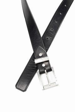 Load image into Gallery viewer, ISAMU KATAYAMA BACKLASH PIN-BELT 35mm / OBJECT DYED DOUBLE SHOULDER LEATHER (BLACK)
