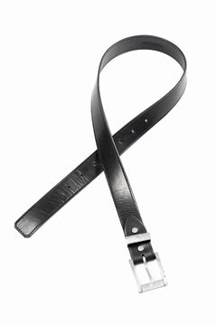 Load image into Gallery viewer, ISAMU KATAYAMA BACKLASH PIN-BELT 35mm / OBJECT DYED DOUBLE SHOULDER LEATHER (BLACK)