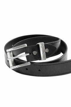 Load image into Gallery viewer, ISAMU KATAYAMA BACKLASH PIN-BELT 35mm / OBJECT DYED DOUBLE SHOULDER LEATHER (BLACK)