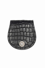 Load image into Gallery viewer, BACKLASH THE LINE CROCODILE+SILVER 925 BUTTON COIN PURSE (BLACK)