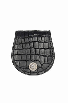 Load image into Gallery viewer, BACKLASH THE LINE CROCODILE+SILVER 925 BUTTON COIN PURSE (BLACK)
