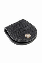 Load image into Gallery viewer, BACKLASH THE LINE CROCODILE+SILVER 925 BUTTON COIN PURSE (BLACK)