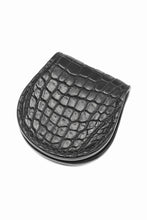 Load image into Gallery viewer, BACKLASH THE LINE CROCODILE+SILVER 925 BUTTON COIN PURSE (BLACK)