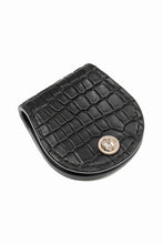Load image into Gallery viewer, BACKLASH THE LINE CROCODILE+SILVER 925 BUTTON COIN PURSE (BLACK)