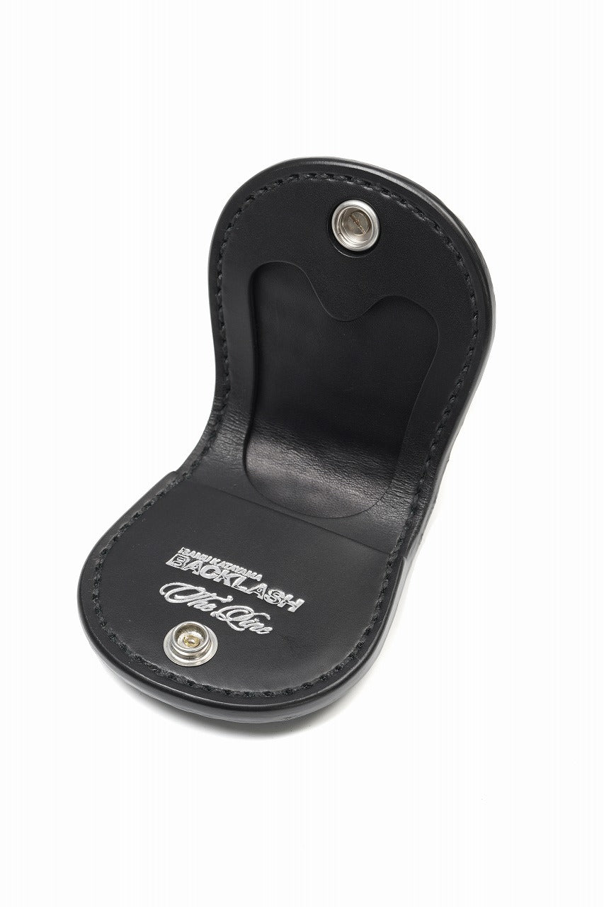 Load image into Gallery viewer, BACKLASH THE LINE CROCODILE+SILVER 925 BUTTON COIN PURSE (BLACK)