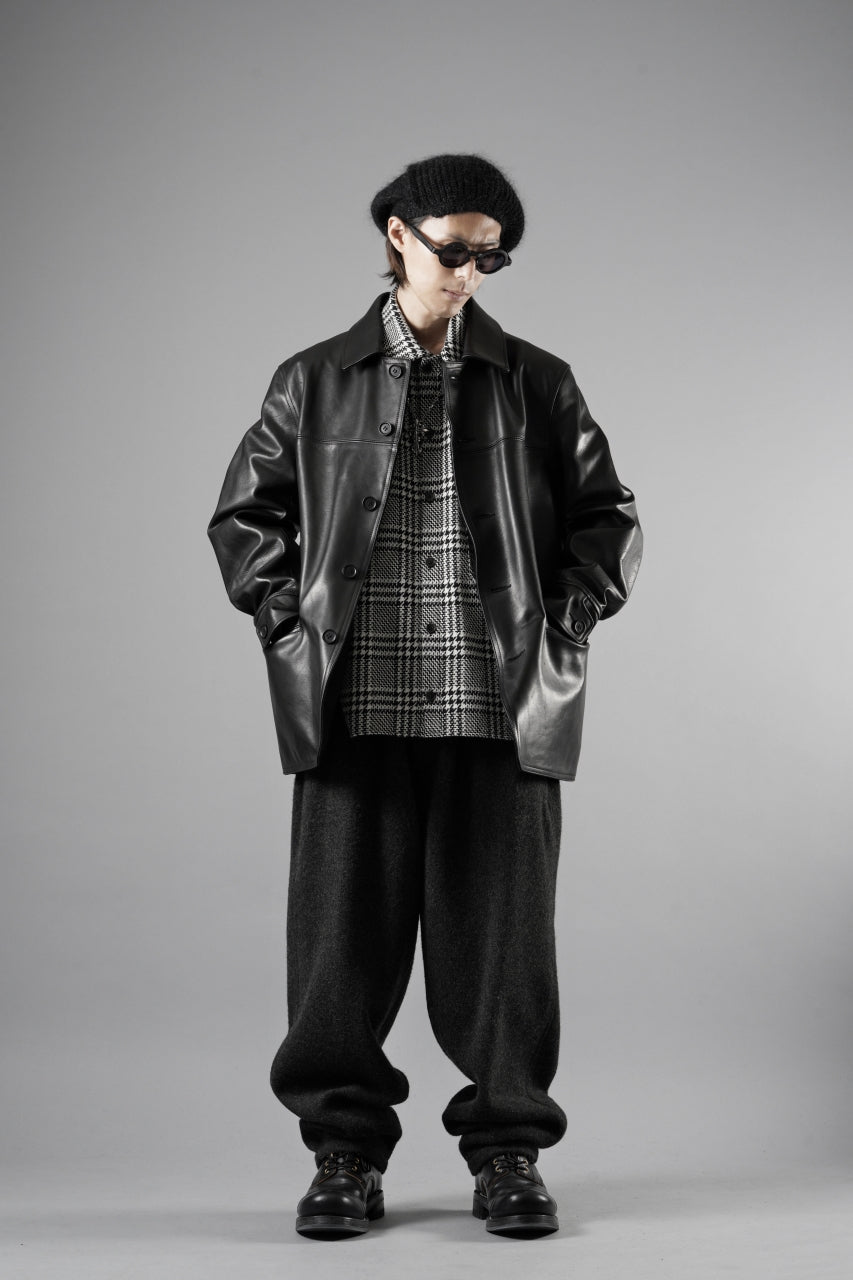 Load image into Gallery viewer, Y&#39;s for men x MASSES LEATHER CAR COAT / MA HORSE LEATHER (BLACK)