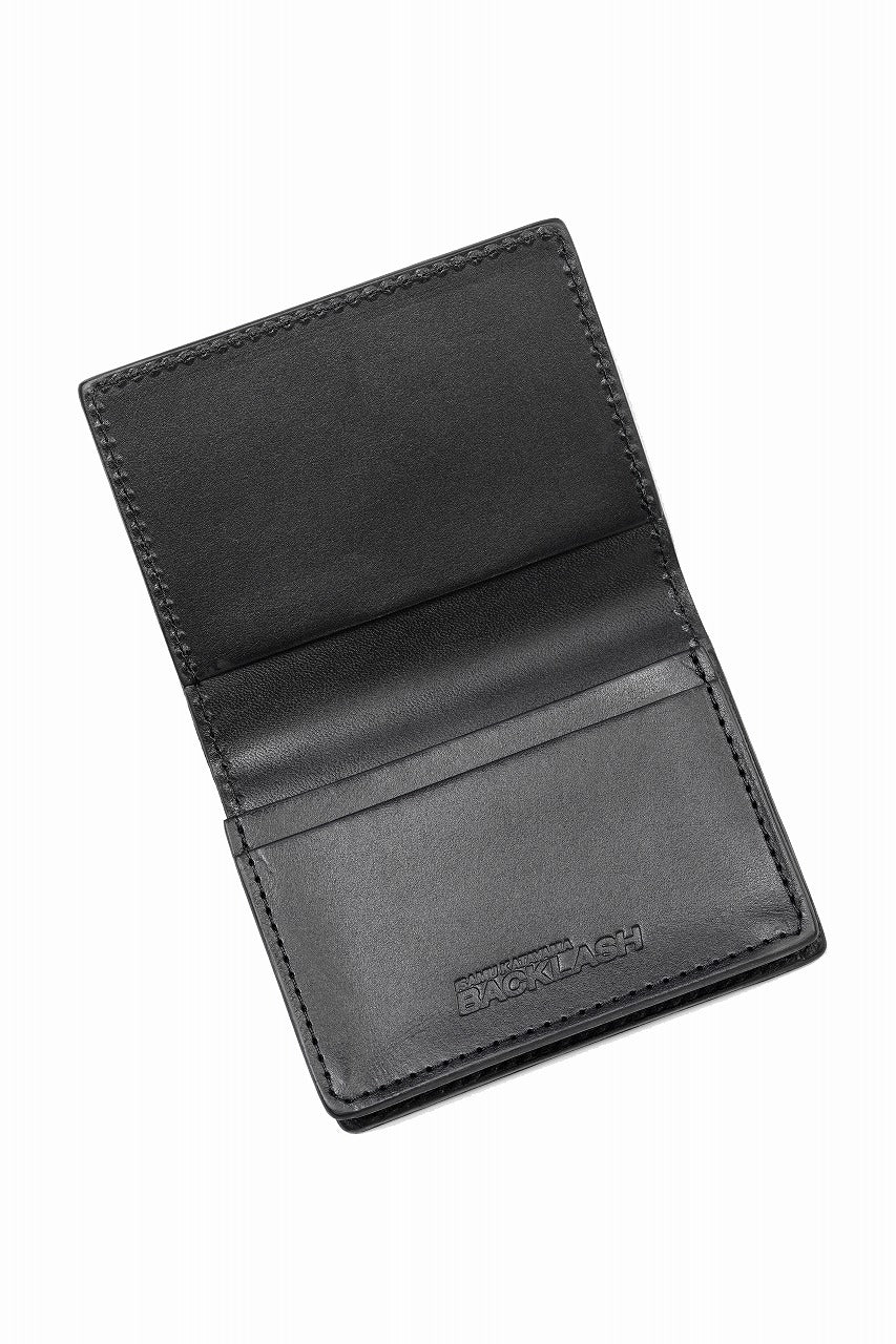 Load image into Gallery viewer, ISAMU KATAYAMA BACKLASH &quot;Capra Gluc&quot; TINY CARD CASE / GUIDI GOAT (BLACK)