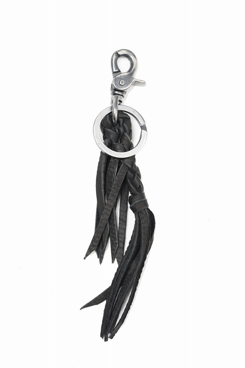 Load image into Gallery viewer, ISAMU KATAYAMA BACKLASH FRINGE KEY HOLDER / DEERSKIN (BLACK)