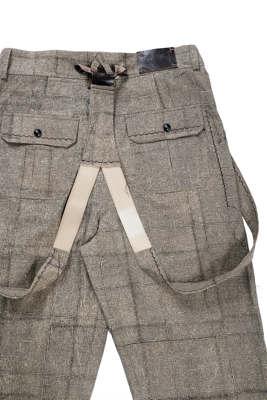 画像をギャラリービューアに読み込む, A TENTATIVE ATELIER exclusive George II PAINTER'S CROSS BAND PANTS (BLACK BEIGE)