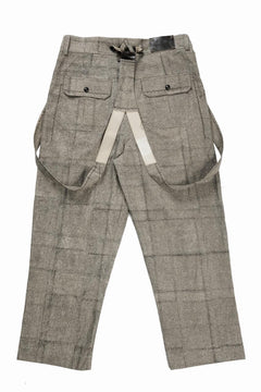 画像をギャラリービューアに読み込む, A TENTATIVE ATELIER exclusive George II PAINTER'S CROSS BAND PANTS (BLACK BEIGE)