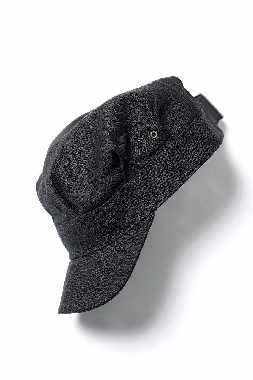 Load image into Gallery viewer, FULLCOUNT Herringbone Rail Road Cap (BLACK)