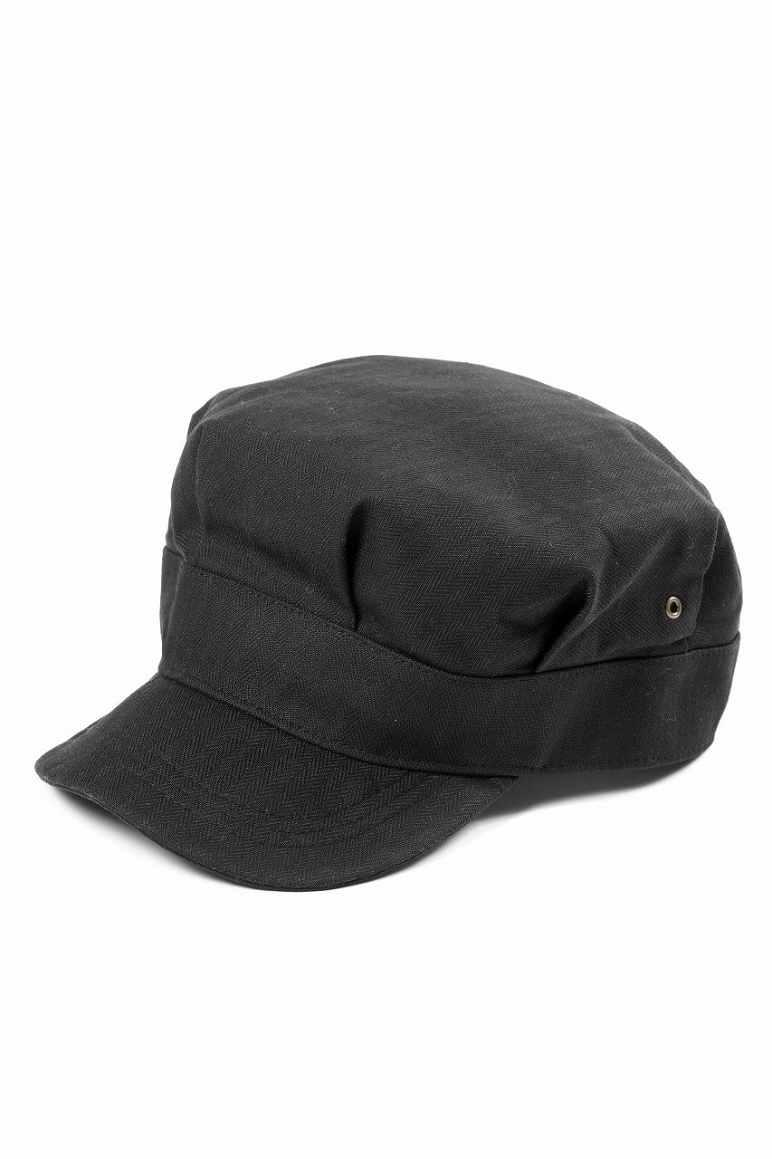 フルカウント ウールキャップ FULLCOUNT Herringbone Rail Road Cap (BLACK)の商品ページ