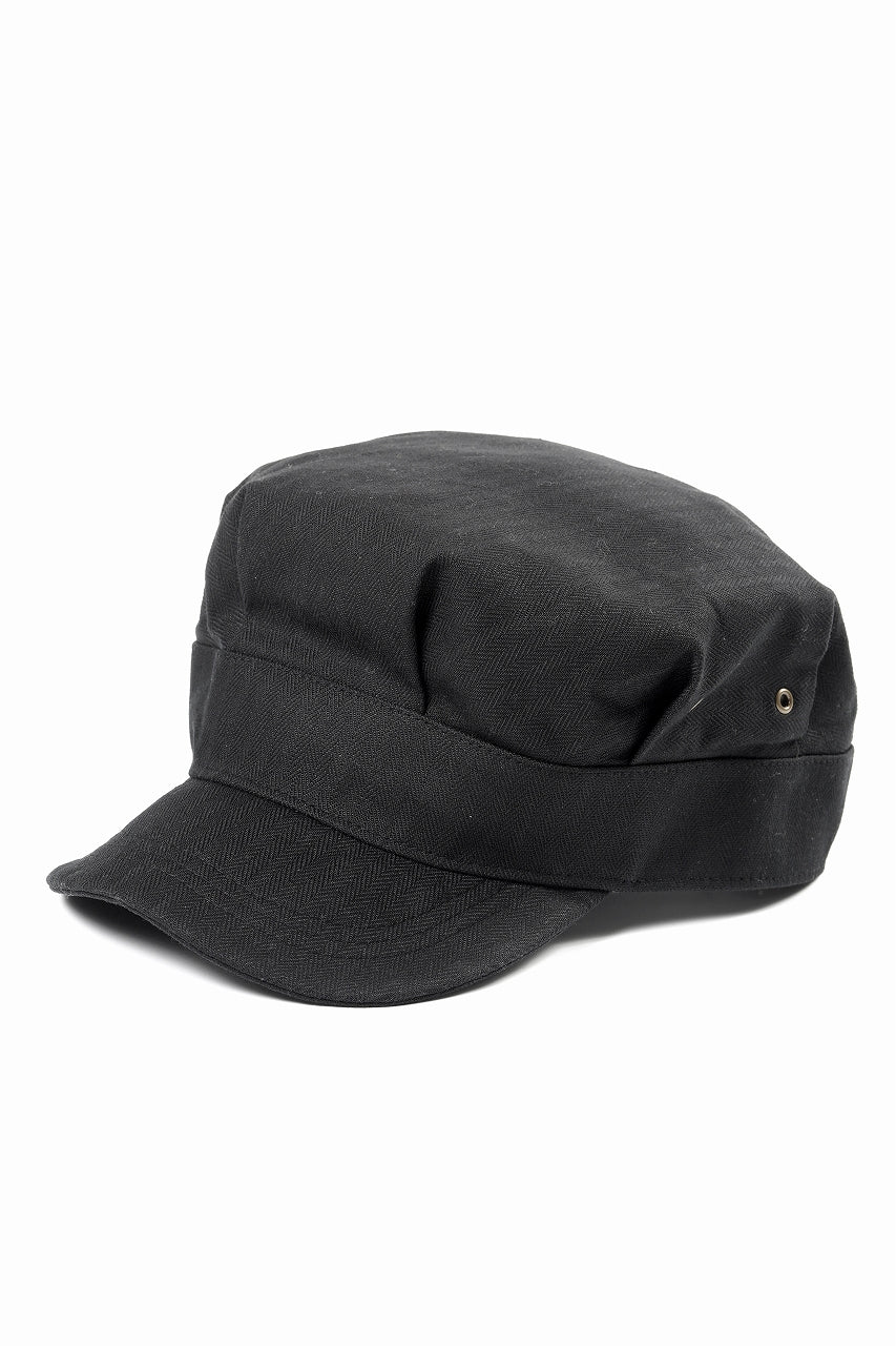 Load image into Gallery viewer, FULLCOUNT Herringbone Rail Road Cap (BLACK)